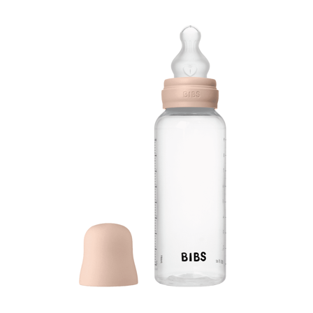 BIBS Baby Bottle Round Silicone Tåteflaske, Blush, 270 ml