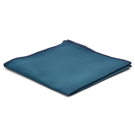 Poszetka w kolorze niebieskim petrol Basic dla mężczyzn - Jednokolorowe poszetki