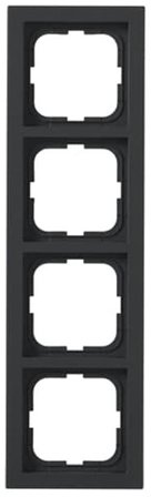 ABB Impressivo 1724F85-885 Peitelevy mattamusta, 85 mm 4-paikkainen, Kytkimet & pistorasiat