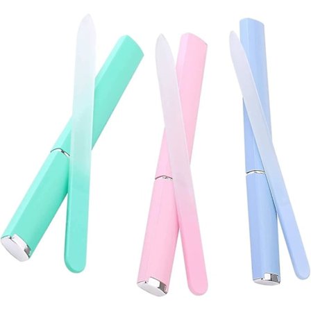 Krystal Glas Neglefil Med Etui, Krystal Neglefil, Professionelt Manikyrværktøj