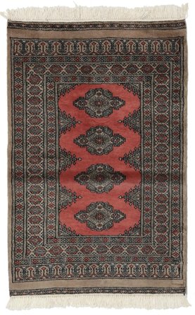 Pakistan Bokhara 3Ply Teppe Håndknyttet 77X118 Svart/Brun Pakistan