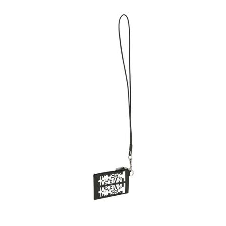 Burberry Slogan-Print Card Case Lanyard , Zwart , Heren , Maat: ONE Size Portefeuilles