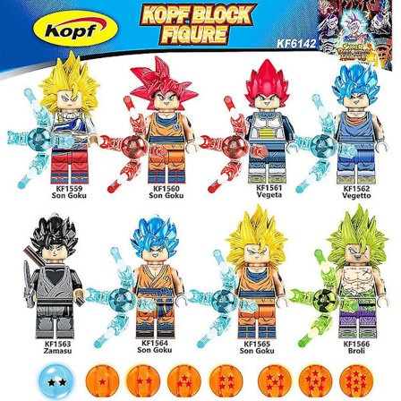 8 stk./sæt Dragon Ball-serie Minifigurer Byggesæt, Son Goku Mini Actionfigurer Legetøj Fans Gaver Til 6 År + Børn Drenge Piger