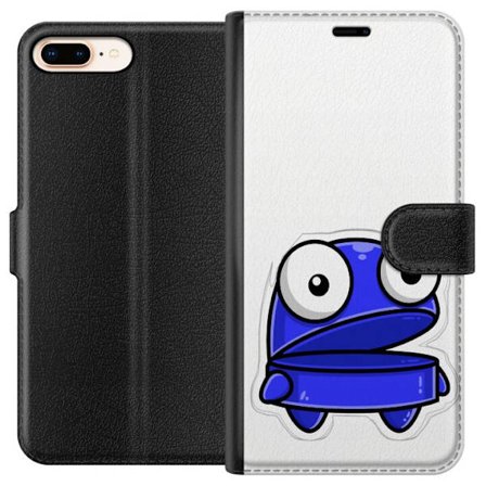 Kompatibel Tegnebogsetui til Apple Apple iPhone 7 Plus Blå tegneseriefigur med åbent udtryk og store øjne i sjov illustration