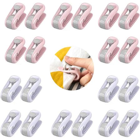 Rosa, blå - 12 st lakan clips, täcke clips, halkfria, icke-sydda