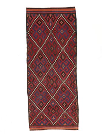 Afghan Vintage Kelim Matot Matto Itämainen Käytävämatto Musta/Tummanpunainen (Villa, Afganistan)