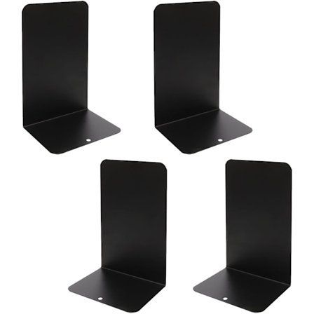 4-pack 20 cm L-formade bokstöd i metall för hyllor