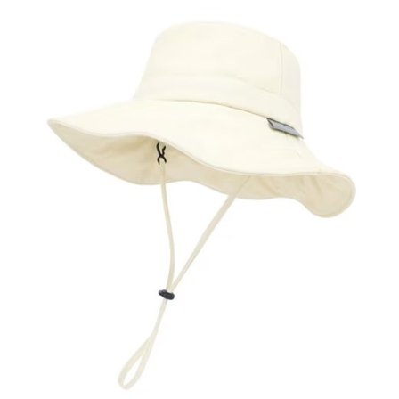 Vandtæt solhat unisex, solhat med bred skygge - fiskerhat med hagestrop 56-60 cm til sommeraktiviteter