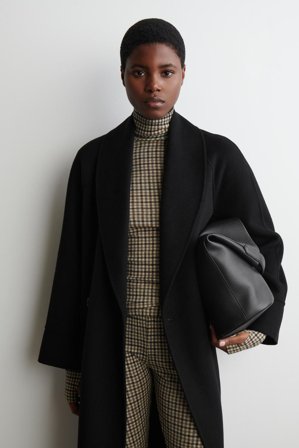 COS Women's Merino Wool High Neck Top in Beige