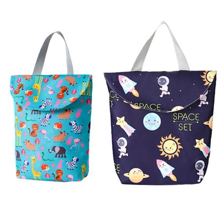 Gjenbrukbar hengende våt tørr bleiepose, badeveske, yogagymveske (2-pakning, forskjellige størrelser), (stil 5)