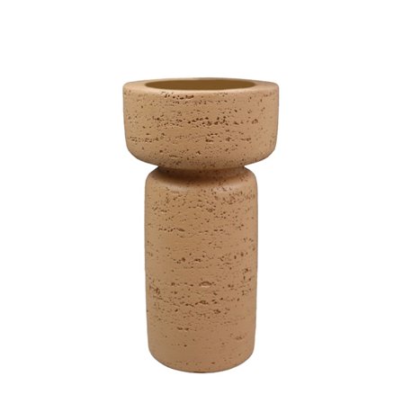 Terrakotta lysestage, 11x11x21cm, polyresin