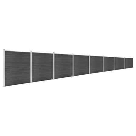 Vidaxl Staketpaneler Wpc 1391x186 Cm Svart Svart