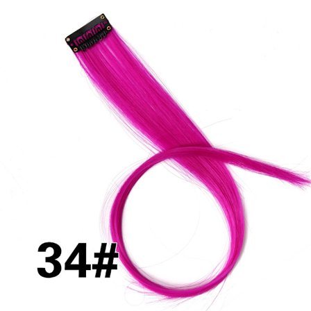 Leeons Clip In Hair Extensions 20 Inch Colorful Synthetic Ombre Rosa Lila Hairpieces Straight Party Highlights Extension