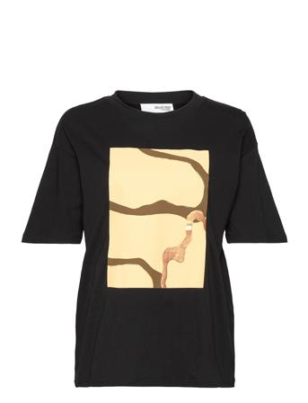 Slfmiralda 2/4 Printed Tee M Black Selected Femme