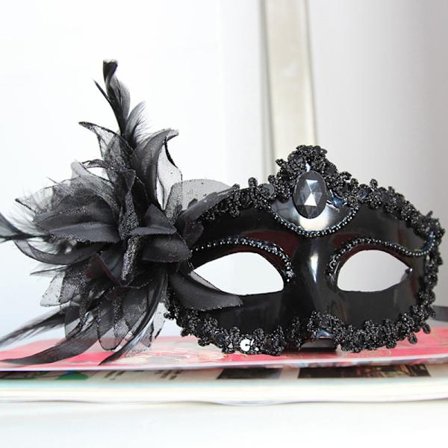 Sexy Diamond Venetian Mask Venezia Feather Flower Wedding Carniv