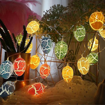 10/20/40 LED-lys med påskeegg, batteridrevet, fe-lys, påskedekorasjoner til hjemmet, påske-lyslenke