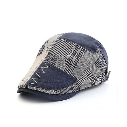 Herrar Platt Keps Bomullsberet Keps Herrar Gatsby Mörkblå