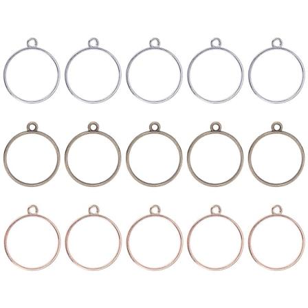 30 stk. Vedhæng Halskæder Vedhæng Indsætning Tomt Vedhæng Ramme Cirkel Skabelon Bezel Charms DiyM M