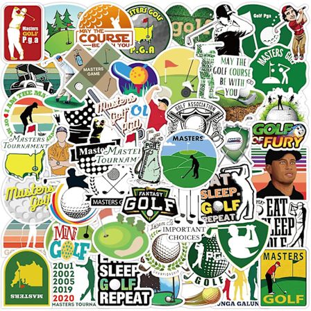Golfklistermärken utomhussportsklistermärken för bärbar dator[50 st] belöningsmotiverande klistermärken för vattenflaska, skateboard, kylskåp, 