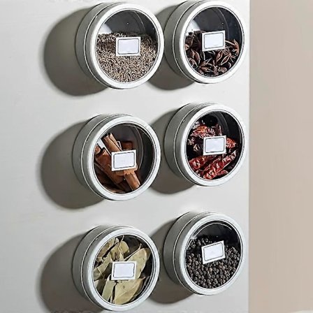 1/3/6 st, Magnetiska kryddbehållare, Magnetiska kryddburkar, Magnetiska kryddplåtar, Salt och peppar