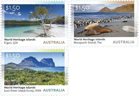 Australien - Verdensarvøer - Postfrisk sæt 3v