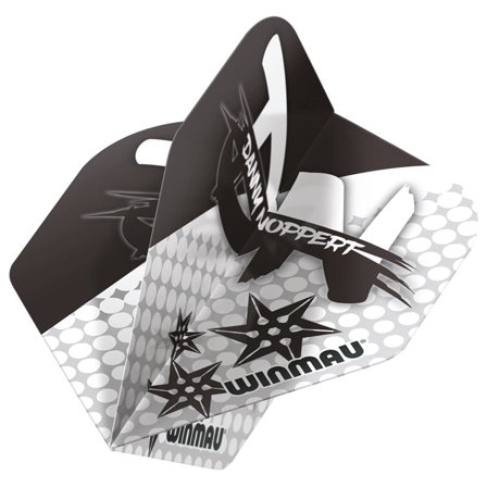 Winmau Flights Danny Noppert Rhino Standard 100 Micron 3 Sets Dart Flights Black/White Plastic Translucent Prism Design