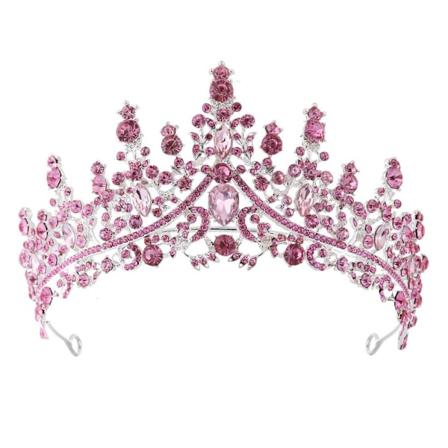 Seostettu Kruunu H Tiara Kristalli Rhinestone Kruunu ROSA Pink