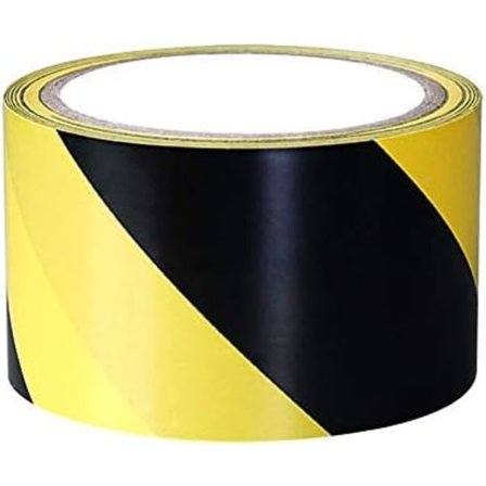 Sikkerhetstape 50mm x 23m Svart/Gult Farevarseltape Barriere
