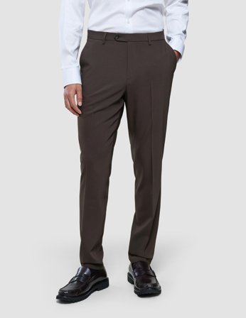 Shaping New Tomorrow - Tech Wool Suit Pants - Cocoa Brown - Slim Fit - Herr - Storlek 32/28