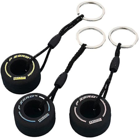 3 st Kartokner Trendy F1 Bils Däck Nyckelring Unisex Mini Hjul Nyckelring