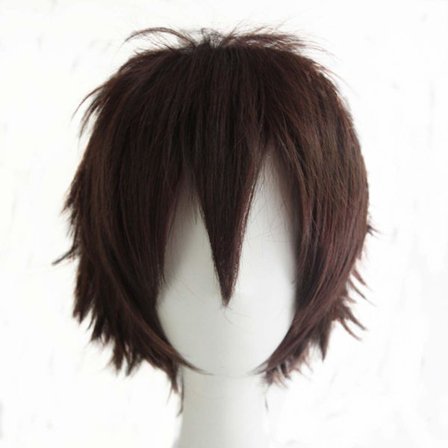 Wekity Unisex Anime Kort Cosplay Peruk Med Lugg Värmebeständigt Hår, Röd-brun