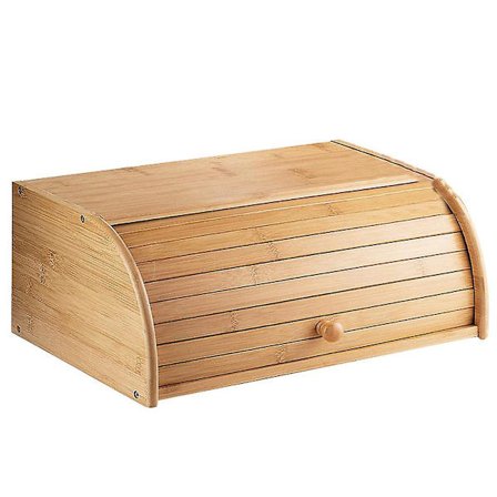 Premium Brødboks i Bambus, Brødoppbevaring og Organizer, Organizer for Kjøkkenbenk, Montering Kreves