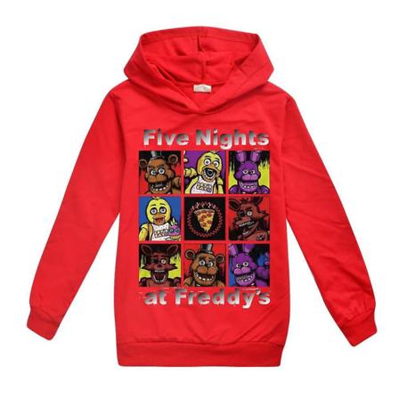 7-14 år Barn Tenåringer Gutter Jenter Five Night At Freddy's Fnaf hettegensere med trykk Uformell genser Genser Langermet hette Red 140