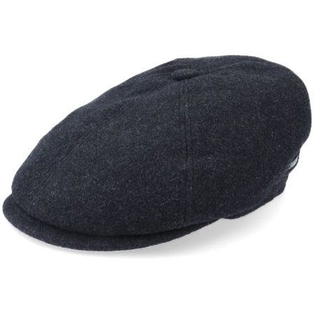 Stetson - Svart flatcap Keps - 6-Panel Cap Wool/Cashmere Black Flat Cap @ Hatstore