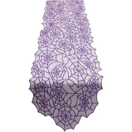 Bordløper i spindelvev-blonde, festlig borddekorasjon (lilla)