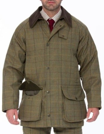 Alan Paine M's Rutland Waterproof Tweed Shooting Coat Dark Moss
