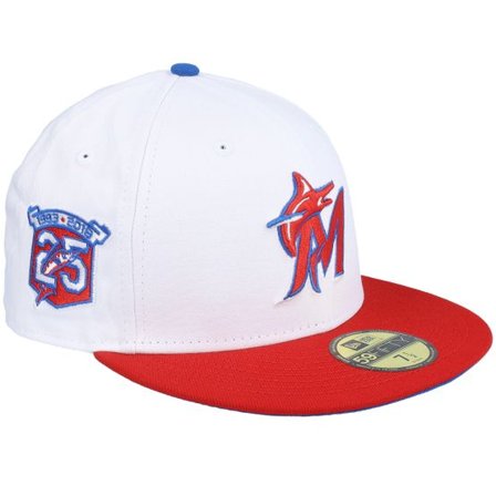 New Era - MLB Vit fitted Keps - Miami Marlins 59FIFTY White/Red Fitted @ Hatstore