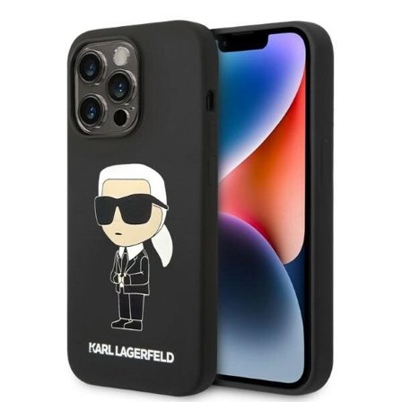 Karl Lagerfeld Ikonik-etui i silikon til iPhone 14 Pro - svart