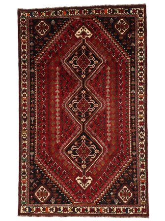 Qashqai Fine Rug 173X276 Black/Dark Red Wool, Persia