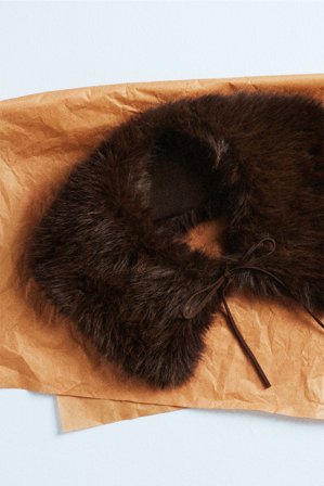 Kappahl | Löskrage i pälsimitation Mörkbrun ONE SIZE | Mörkbrun