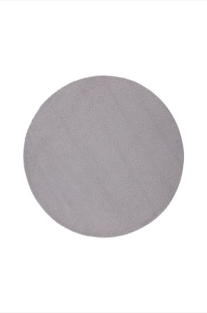 Venture Home - Polyestertæppe Teddy, rundt - Grå - Fladvævede tæpper - 200 - Fra Homeroom
