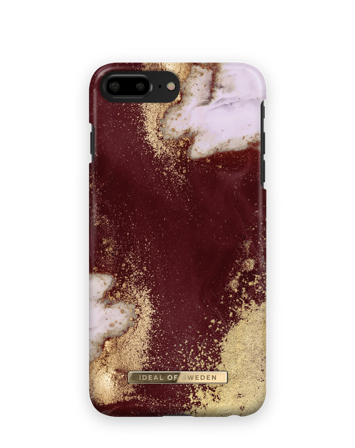Fashion Case iPhone 7 Plus Golden Burgundy Marble