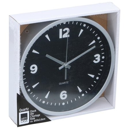 Pieni seinäkello 20cm - Hopeinen kehys