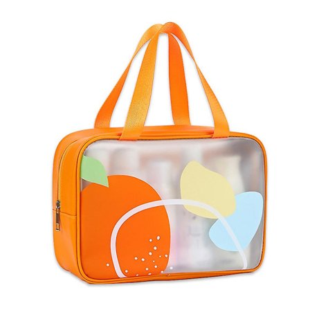 Pu Frostad Vattentät Förvaringsväska Resa Bärbar Stor Kapacitet Kosmetisk Väska