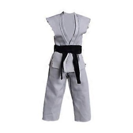 Actionfigurer i skala 1:12 Samurai Kimono Utrustning Tillbehör Mjuk Modelldräkt (grå)