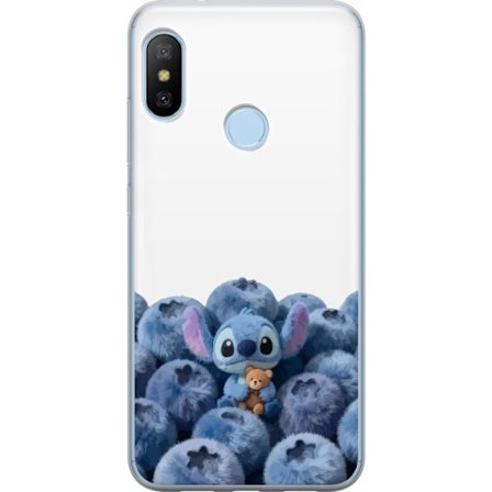 Kompatibelt Mobildeksel til Xiaomi Xiaomi Mi A2 Lite Søt blå karakter blant blåbær med bamse i mykt og lekent illustrasjon