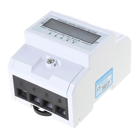 Elektrisitetsmåler 3 faser 4 ledninger Energimåler DIN-skinne Mellommåler for strømmålingssystem 3x 220V/380V 5(100A)