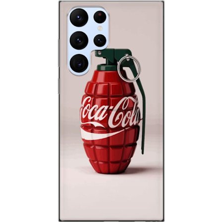 Kompatibel Mobilcover til Samsung Samsung Galaxy S22 Ultra 5G Kunstnerisk illustration af Coca Cola granatæble i rødt og grønt, pop art inspireret