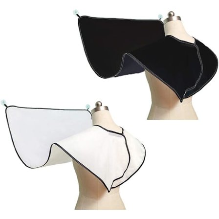 Svart og hvitt skjegg-smekke, 2-pakning skjegg-smekke barberingsstell forkle med nylon sugekopp vanntett barberkappe skjegg-smekke for å fange 