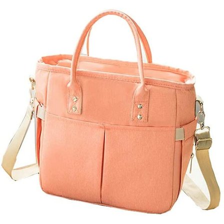 Oxford Cloth Tote Bag Zip Lunch Cooler Bag - Stor Lunch Box Tote (Orange)